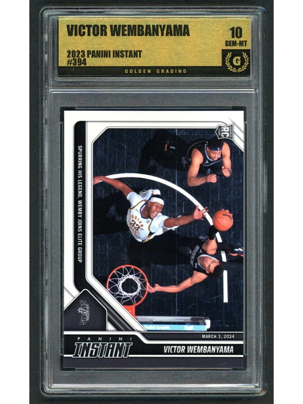 2023-24 Panini Instant #394 Victor Wembanyama Rookie Card (RC) Gem Mint 10